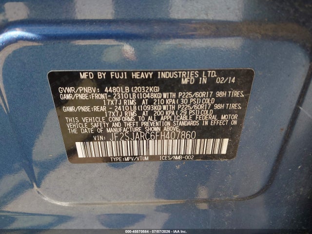 Subaru Forester 2.5i Limited 2015 JF2SJARC6FH407860 Image 9