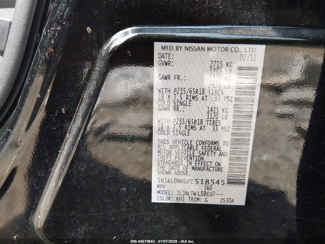 Infiniti QX60 2015 5N1AL0MM6FC518545 Image 9