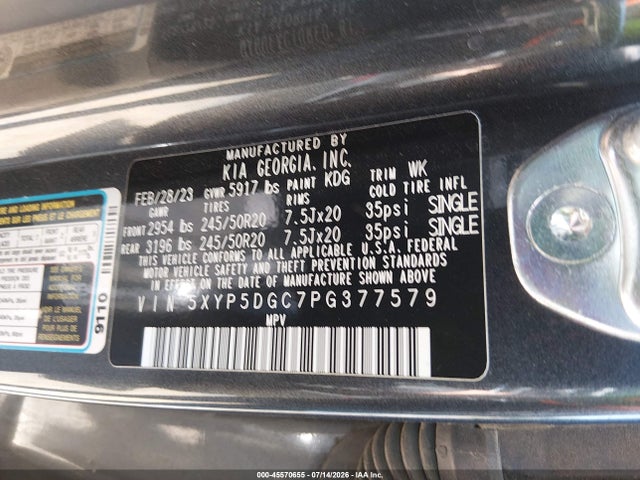 2023 Kia Telluride Sx Prestige მანქანა იყიდება აუქციონზე, vin: 5XYP5DGC7PG377579, აუქციონის ნომერი: 45570655