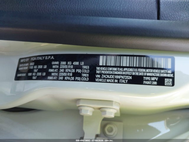 ZACNJDE16NPN72524 Jeep Renegade Altitude 4x4