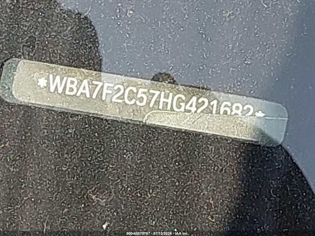 45570767 :رقم المزاد ، WBA7F2C57HG421682 vin ، 2017 Bmw Alpina B7 Xdrive مزاد بيع