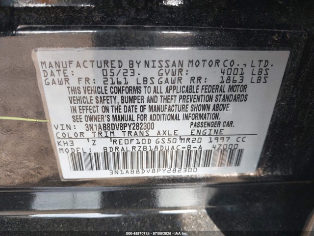 Aukcja sprzedaży 2023 Nissan Sentra Sr Xtronic Cvt, vin: 3N1AB8DV8PY282300, numer aukcji: 45570784