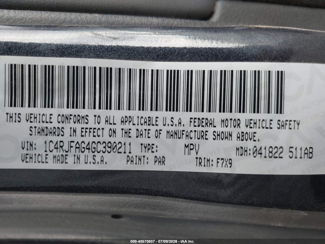 Aukcja sprzedaży 2016 Jeep Grand Cherokee Laredo, vin: 1C4RJFAG4GC390211, numer aukcji: 45570807