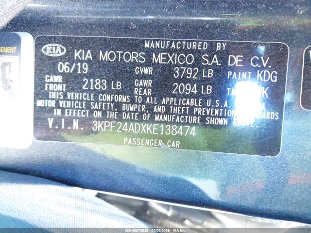 KIA Forte Lxs 2019 3KPF24ADXKE138474 Image 9