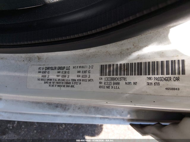 Aukcja sprzedaży 2012 Chrysler 200 Touring, vin: 1C3CCBBB0CN197701, numer aukcji: 45570848