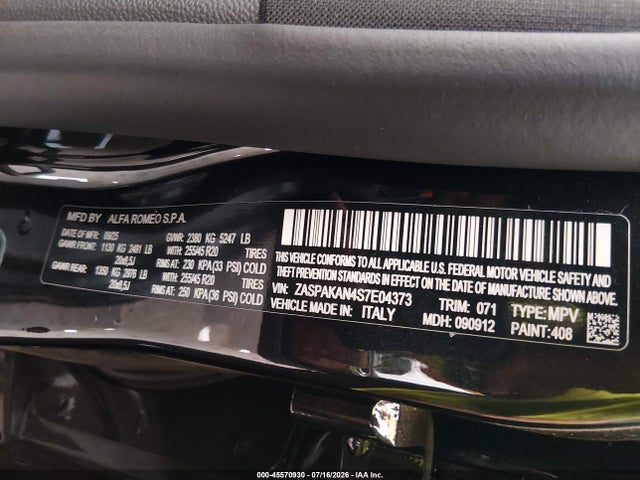 Продаж на аукціоні авто 2025 Alfa Romeo Stelvio, vin: ZASPAKAN4S7E04373, номер лоту: 45570930