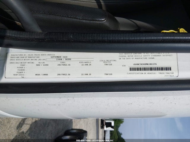 Продажа на аукционе авто 2021 Volvo Vnl, vin: 4V4NC9EHXMN280376, номер лота: 45571050