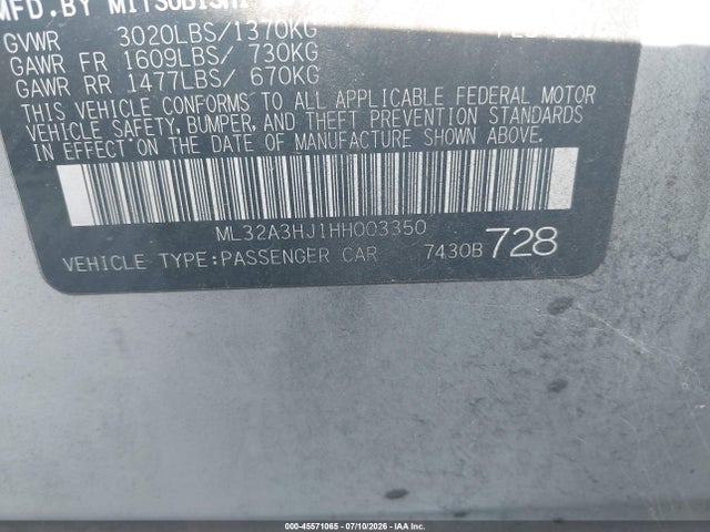 Mitsubishi MIRAGE ES 2017 ML32A3HJ1HH003350 Image 9