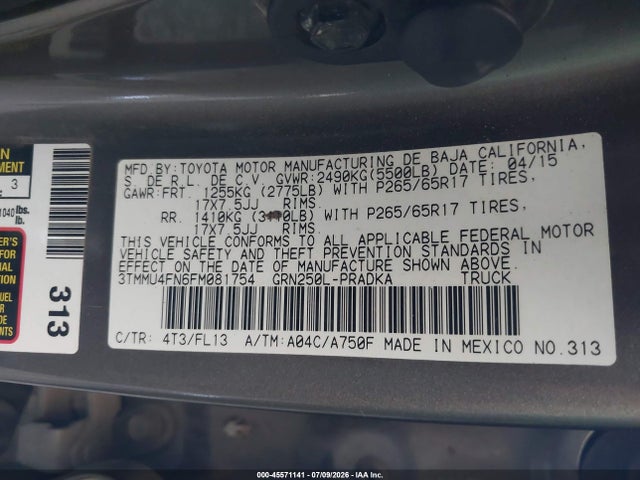 3TMMU4FN6FM081754 Toyota Tacoma Base V6