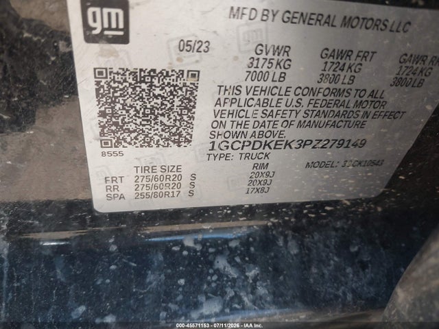 Продаж на аукціоні авто 2023 Chevrolet Silverado 1500 4wd  Short Bed Lt With 2fl, vin: 1GCPDKEK3PZ279149, номер лоту: 45571153