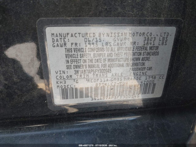 Nissan SENTRA S 2015 3N1AB7AP5FY300945 Image 9