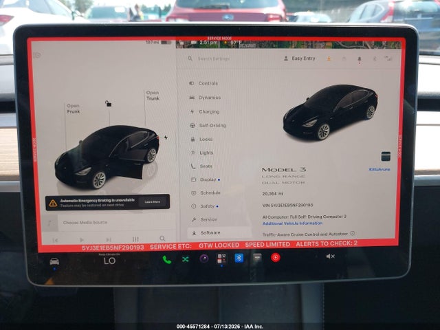 Продажа на аукционе авто 2022 Tesla Model 3 Long Range Dual Motor All-wheel Drive, vin: 5YJ3E1EB5NF290193, номер лота: 45571284