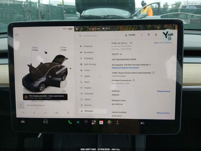 Aukcja sprzedaży 2022 Tesla Model Y Long Range Dual Motor All-wheel Drive, vin: 7SAYGDEE0NF370919, numer aukcji: 45571365