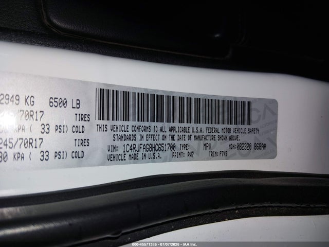 1C4RJFAG8HC651700 Jeep Grand Cherokee Laredo