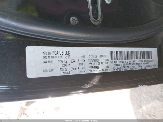 RAM 1500 Big Horn 2016 1C6RR7LT5GS274165 Image 9