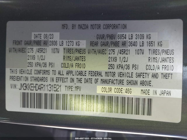 JM3KKEHD4R1131521 Mazda Cx-90 3.3 Turbo Premium Plus