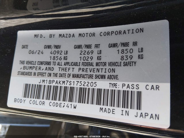 JM1BPAKM7S1752205 Mazda Mazda3 2.5 S Select Sport