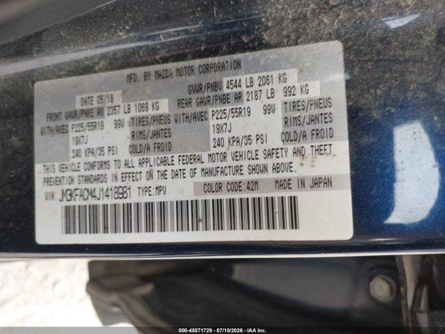 JM3KFACM4J1418981 Mazda Cx-5 Touring