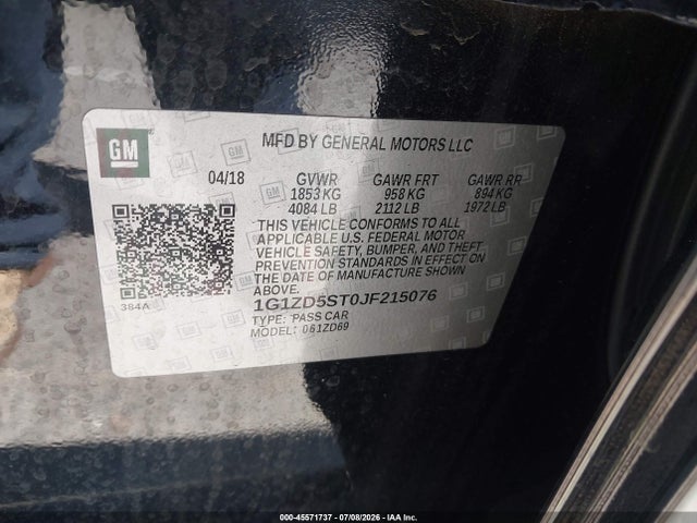 Chevrolet MALIBU LT 2018 1G1ZD5ST0JF215076 Image 9