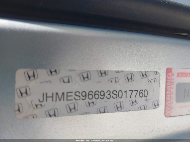 45571797 :رقم المزاد ، JHMES96693S017760 vin ، 2003 Honda Civic Hybrid مزاد بيع