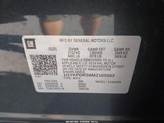 Продаж на аукціоні авто 2021 Cadillac Xt6 Awd Premium Luxury, vin: 1GYKPDRS6MZ165563, номер лоту: 45571895