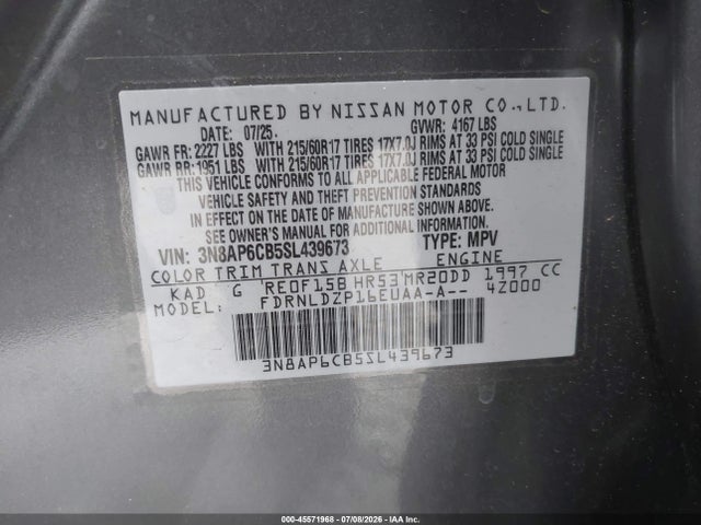 Nissan Kicks Sv Intelligent Awd 2025 3N8AP6CB5SL439673 Image 9