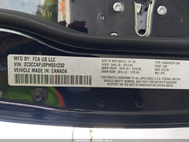 Aukcja sprzedaży 2023 Chrysler 300 300c, vin: 2C3CCAPJ0PH501232, numer aukcji: 45572015