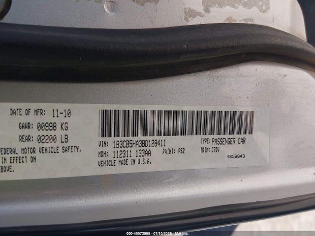 2011 Dodge Caliber Heat მანქანა იყიდება აუქციონზე, vin: 1B3CB5HA3BD128411, აუქციონის ნომერი: 45572055