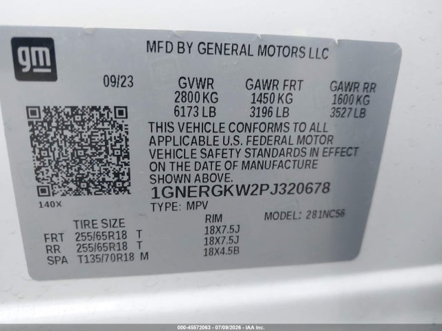 Продажа на аукционе авто 2023 Chevrolet Traverse Fwd Lt Cloth, vin: 1GNERGKW2PJ320678, номер лота: 45572063