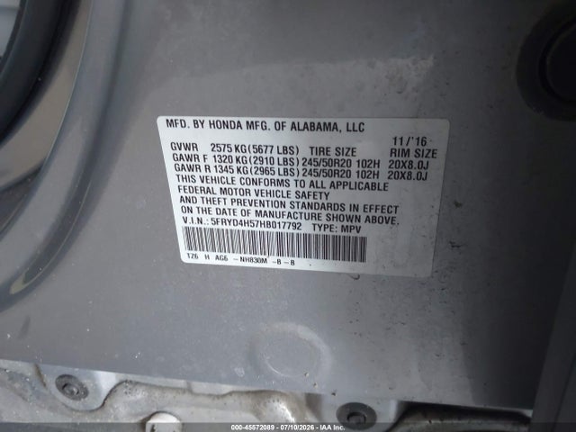Продажа на аукционе авто 2017 Acura Mdx Technology Package, vin: 5FRYD4H57HB017792, номер лота: 45572089