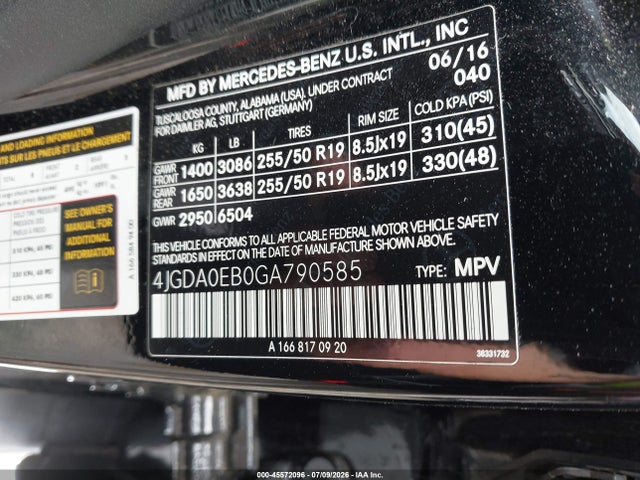 4JGDA0EB0GA790585 Mercedes-Benz Gle 300d 4matic