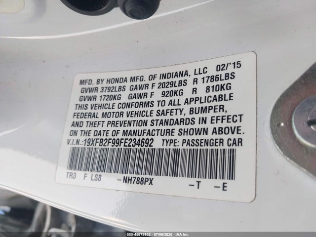 Honda Civic Ex-l 2015 19XFB2F99FE234692 Image 9