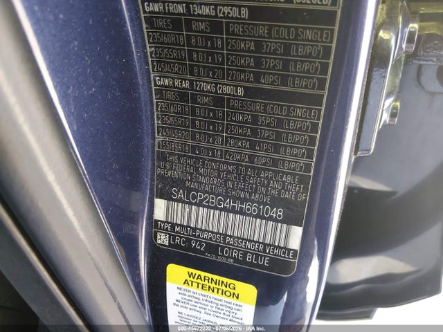 SALCP2BG4HH661048 Land Rover Discovery Sport Se