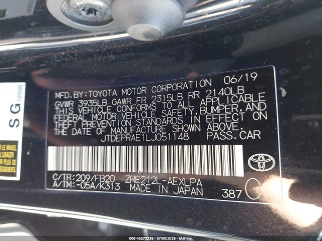 Toyota COROLLA LE 2020 JTDEPRAE1LJ051148 Image 9