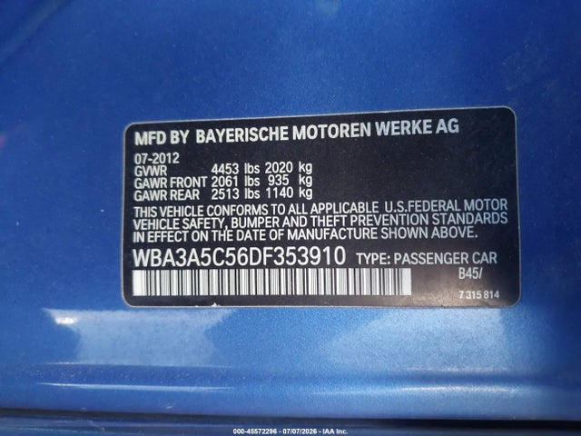 Продажа на аукционе авто 2013 Bmw 328i, vin: WBA3A5C56DF353910, номер лота: 45572296