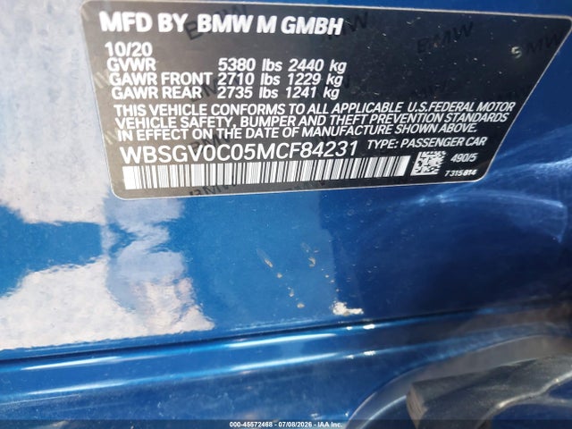 BMW M8 Gran Coupe 2021 WBSGV0C05MCF84231 Image 9