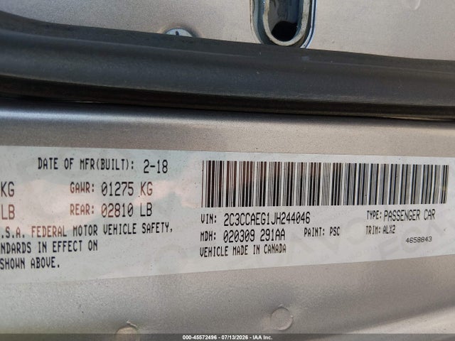 Aukcja sprzedaży 2018 Chrysler 300 Limited, vin: 2C3CCAEG1JH244046, numer aukcji: 45572496