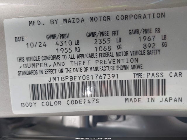 Mazda Mazda3 2.5 Turbo Premium Plus 2025 JM1BPBEY0S1767391 Image 9
