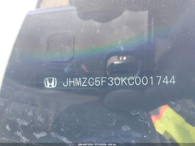 Продажа на аукционе авто 2019 Honda Clarity Plug-in Hybrid Touring, vin: JHMZC5F30KC001744, номер лота: 45572534
