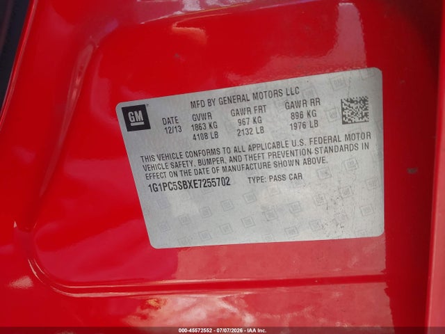 1G1PC5SBXE7255702 Chevrolet Cruze 1lt Auto