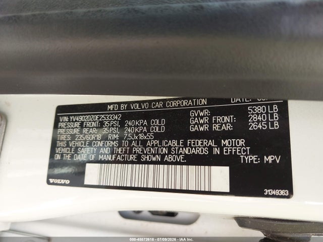 Volvo Xc60 T6 2014 YV4902DZ0E2533342 Image 9