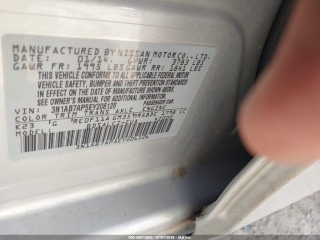 Nissan SENTRA S 2014 3N1AB7AP5EY206126 Image 9