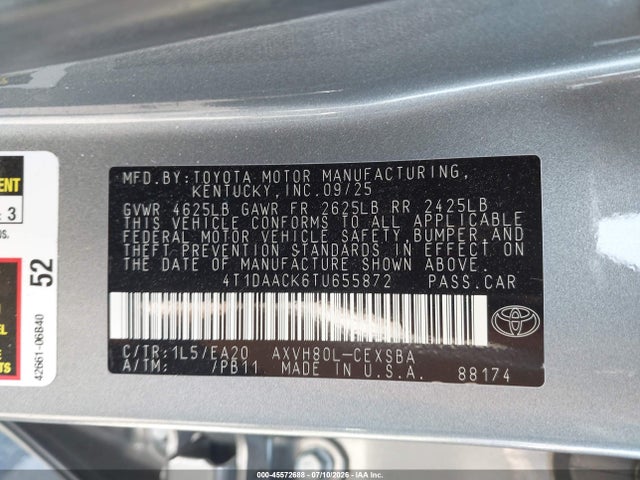 4T1DAACK6TU655872 Toyota CAMRY SE