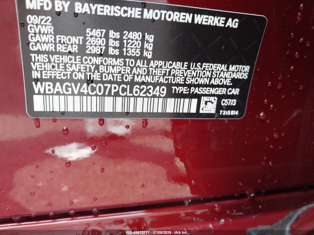 Продаж на аукціоні авто 2023 Bmw 840 Gran Coupe I Xdrive, vin: WBAGV4C07PCL62349, номер лоту: 45572711