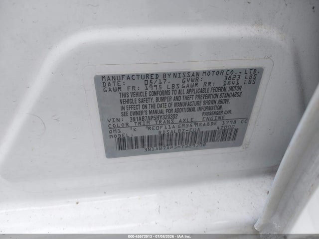 Nissan SENTRA S 2017 3N1AB7AP5HY329302 Image 9