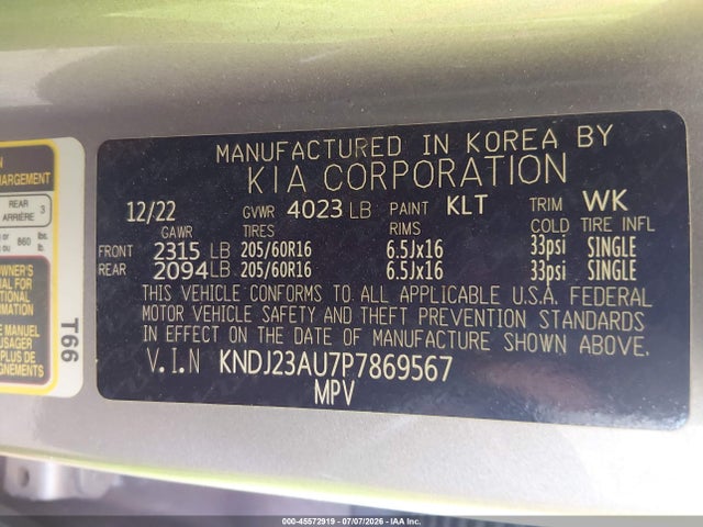KIA SOUL LX 2023 KNDJ23AU7P7869567 Image 9
