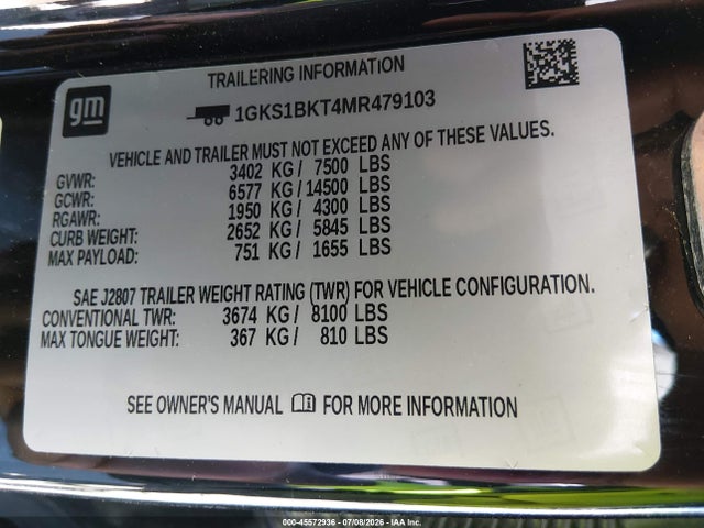 GMC Yukon 2wd Slt 2021 1GKS1BKT4MR479103 Image 9