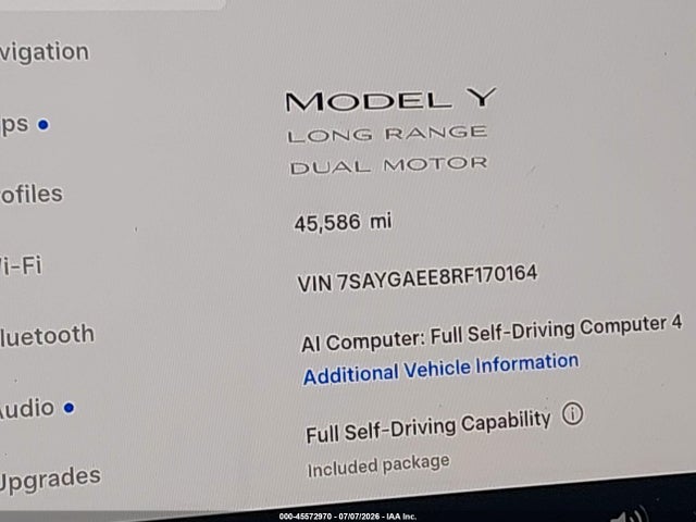 Продажа на аукционе авто 2024 Tesla Model Y Long Range Dual Motor All-wheel Drive, vin: 7SAYGAEE8RF170164, номер лота: 45572970