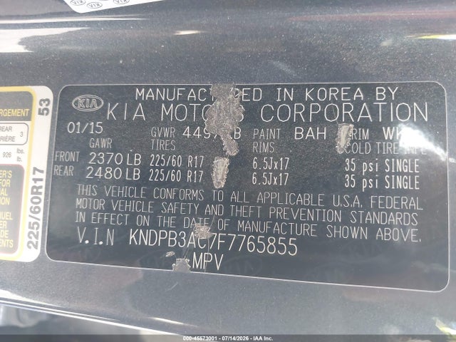 KIA Sportage Lx 2015 KNDPB3AC7F7765855 Image 9