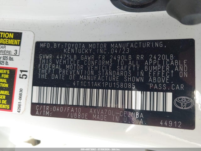Toyota CAMRY LE 2023 4T1C11AK1PU158085 Image 9